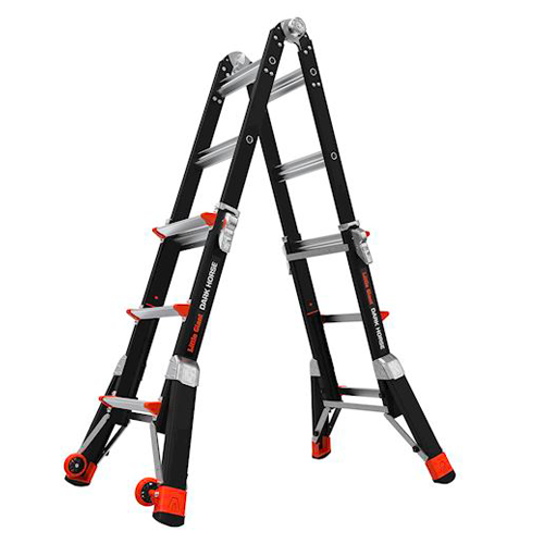Photo of a silver and black ladder